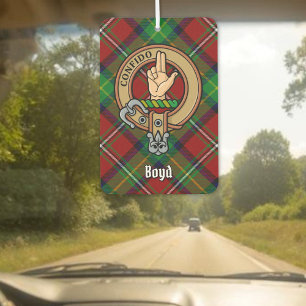 Clan Boyd-Wappen über Tartan Autolufterfrischer