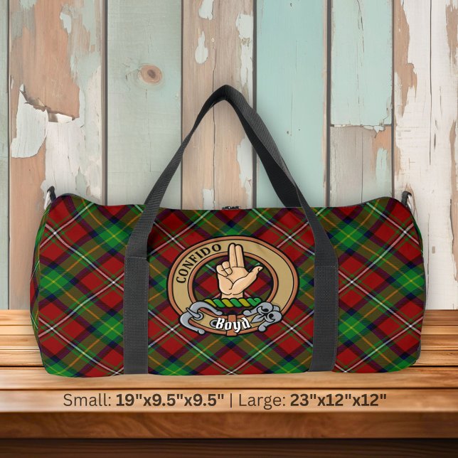 Clan Boyd Wappen über Tartan Duffle Bag (Von Creator hochgeladen)