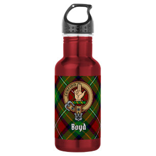 Clan Boyd-Wappen über Tartan Edelstahlflasche