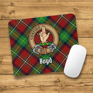 Clan Boyd Wappen über Tartan Mousepad