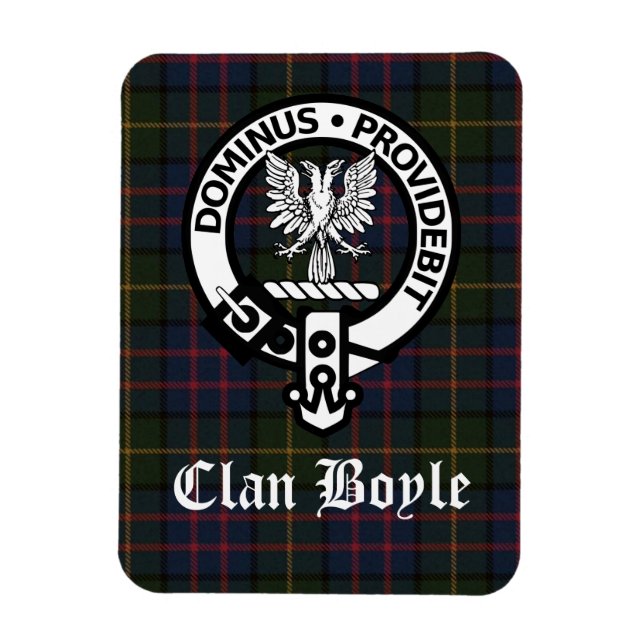 Clan Boyle Wappen Abzeichen und Tartan Magnet (Vertikal)
