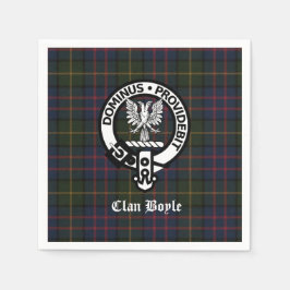 Clan Boyle Wappen Abzeichen und Tartan Serviette