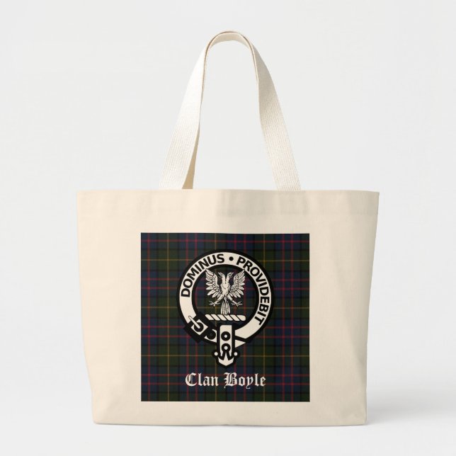 Clan Boyle Wappen & Tartan Jumbo Stoffbeutel (Vorne)