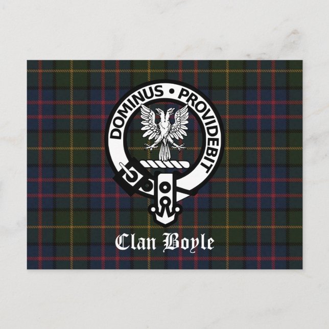 Clan Boyle Wappen & Tartan Postkarte (Vorderseite)