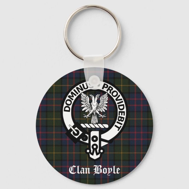 Clan Boyle Wappen & Tartan Schlüsselanhänger (Vorderseite)