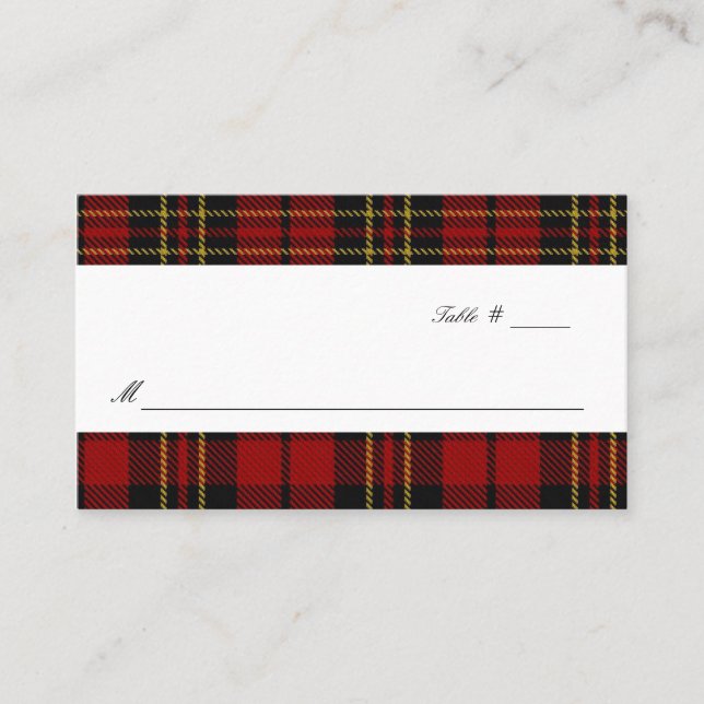 Clan Brodie Tartan Kariert Wedding Escort Platzkar Platzkarte (Vorderseite)