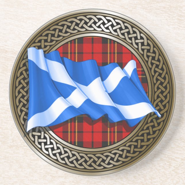 Clan Brodie Tartan Knot & Flag Getränkeuntersetzer (Vorne)