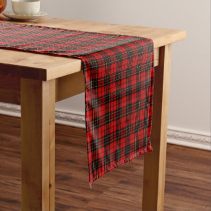 Clan Brodie Tartan Red and Black Kariert Kurzer Tischläufer
