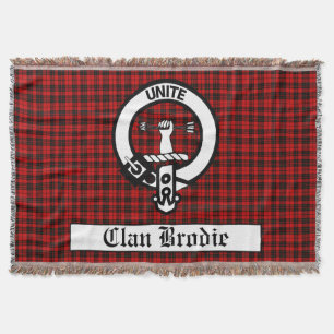 Clan Brodie Wappen Abzeichen & Tartan Decke