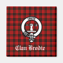 Clan Brodie Wappen Abzeichen und Tartan Magnet
