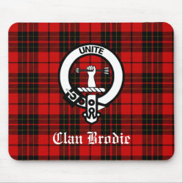 Clan Brodie Wappen Abzeichen und Tartan Mousepad