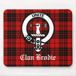 Clan Brodie Wappen Abzeichen und Tartan Mousepad