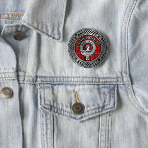 Clan Brodie Wappen & Tartan Knot Button
