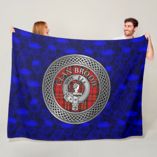 Clan Brodie Wappen & Tartan Knot Fleecedecke