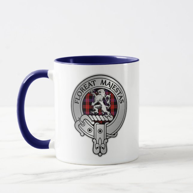 Clan Brown Crest & Tartan Mug (Gauche)