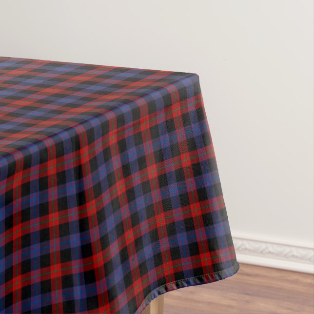 Clan Brown Red und Royal Blue Scottish Tartan Tischdecke (Beispiel)