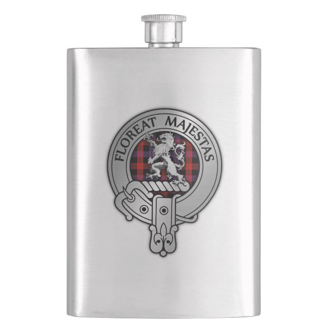 Clan Brown Wappen & Tartan Flachmann (Vorderseite)