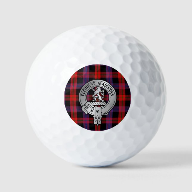 Clan Brown Wappen & Tartan Golfball (Vorderseite)