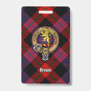 Clan Brown-Wappen über Tartan Ausweis