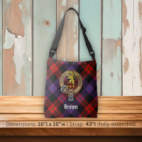 Clan Brown Wappen über Tartan