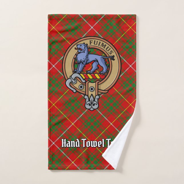Clan Bruce Crest sur Tartan (Serviette à main)