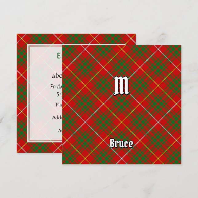 Clan Bruce Tartan Einladung (Vorne/Hinten)