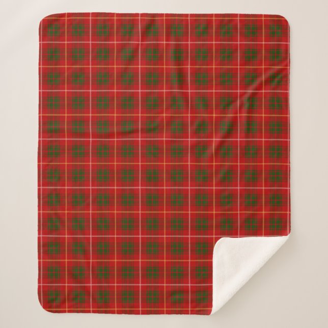 Clan Bruce Tartan Kariert Sherpadecke (Vorderseite)