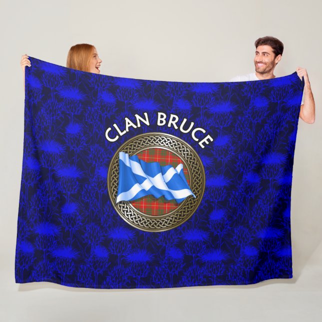 Clan Bruce Tartan Knot & Flag Fleecedecke (Beispiel)