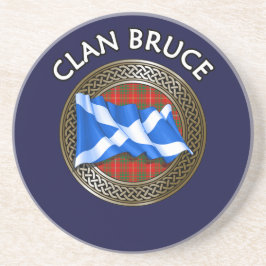 Clan Bruce Tartan Knot & Flag Getränkeuntersetzer