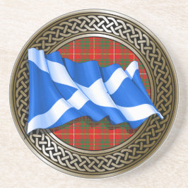Clan Bruce Tartan Knot & Flag Getränkeuntersetzer