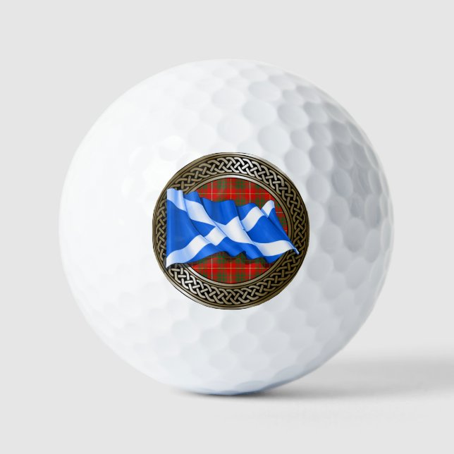 Clan Bruce Tartan Knot & Flag Golfball (Vorderseite)