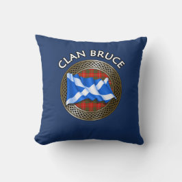 Clan Bruce Tartan Knot & Flag Kissen
