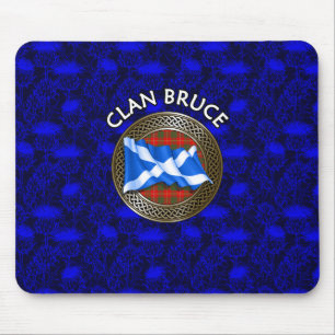 Clan Bruce Tartan Knot & Flag Mousepad