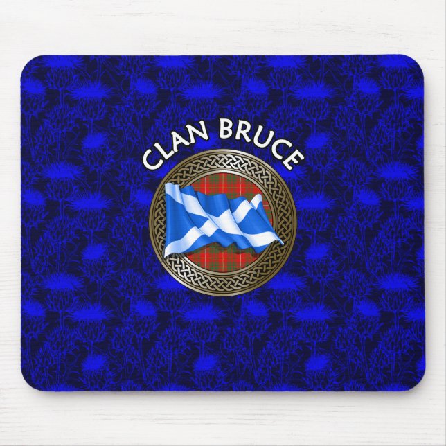 Clan Bruce Tartan Knot & Flag Mousepad (Vorne)