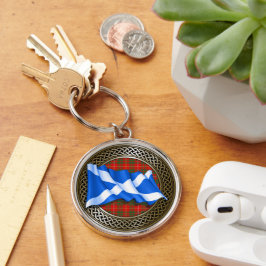 Clan Bruce Tartan Knot & Flag Schlüsselanhänger