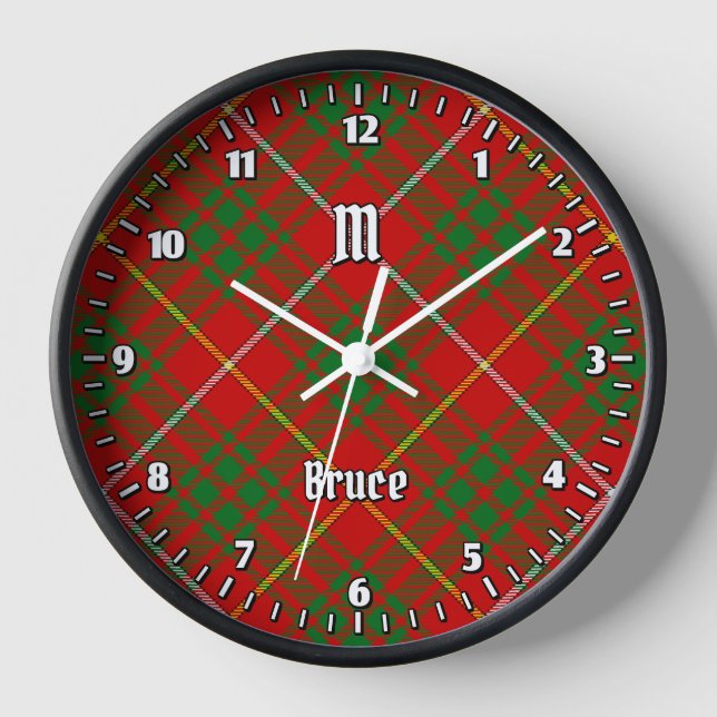 Clan Bruce Tartan Uhr (Vorderseite)