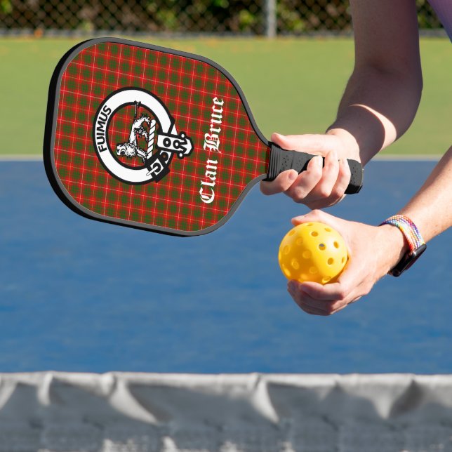 Clan Bruce Wappen Abzeichen & Tartan Custom Pickleball Schläger (InSitu)