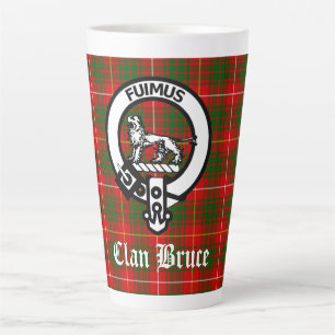 Clan Bruce Wappen Abzeichen & Tartan Milchtasse