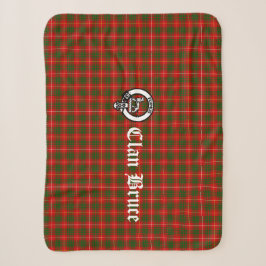 Clan Bruce Wappen Abzeichen und Tartan Sherpadecke
