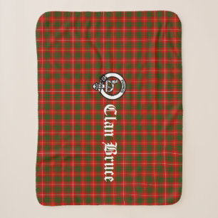 Clan Bruce Wappen Abzeichen und Tartan Sherpadecke