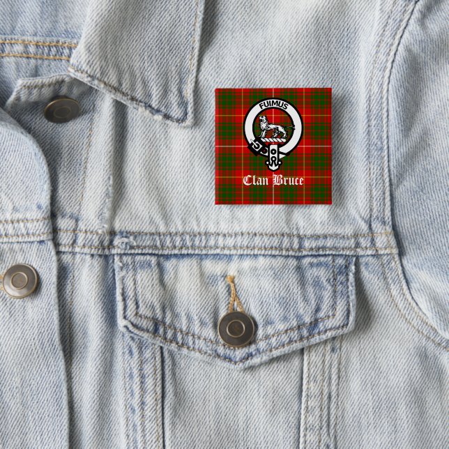 Clan Bruce Wappen Tartan Custom Button (Beispiel)