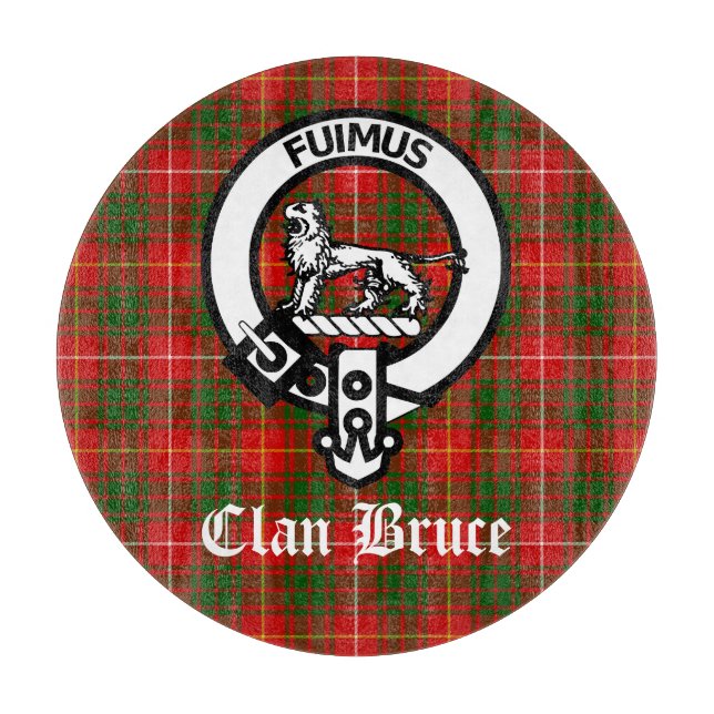 Clan Bruce Wappen Tartan Custom Schneidebrett (Vorderseite)