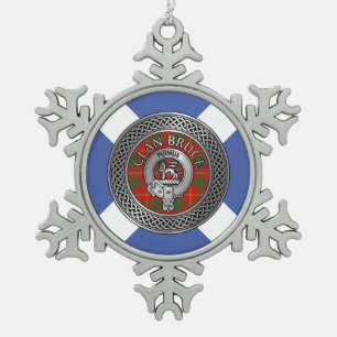 Clan Bruce Wappen & Tartan Knot Schneeflocken Zinn-Ornament