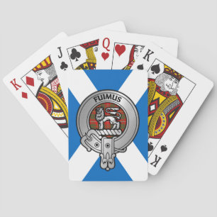 Clan Bruce Wappen & Tartan über Salreifen Spielkarten