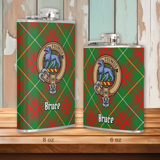 Clan Bruce Wappen über die Jagd auf Tartan Flachmann (Von Creator hochgeladen)