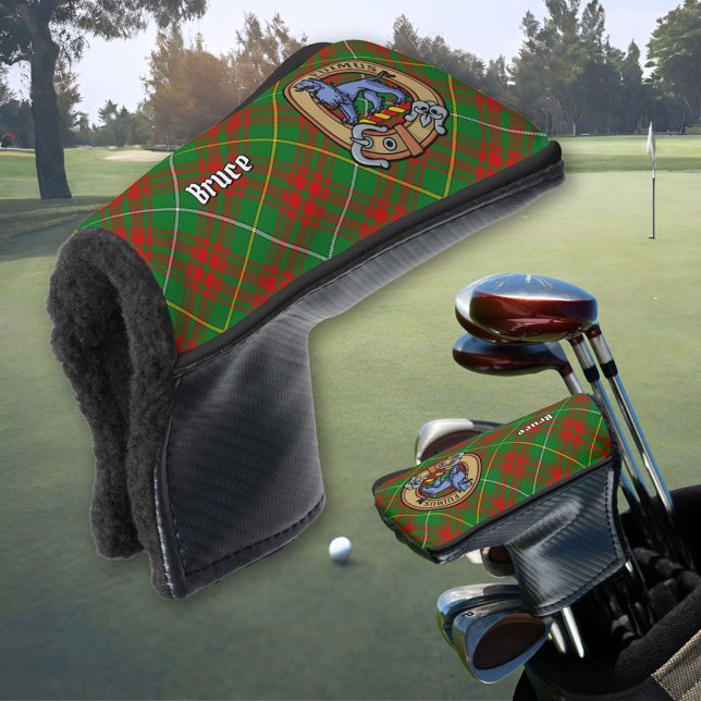 Clan Bruce Wappen über die Jagd auf Tartan Golf Headcover (Von Creator hochgeladen)