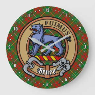 Clan Bruce Wappen über die Jagd auf Tartan Große Wanduhr