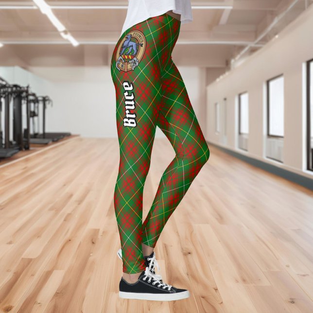 Clan Bruce Wappen über die Jagd auf Tartan Leggings (Von Creator hochgeladen)