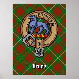 Clan Bruce Wappen über die Jagd auf Tartan Poster