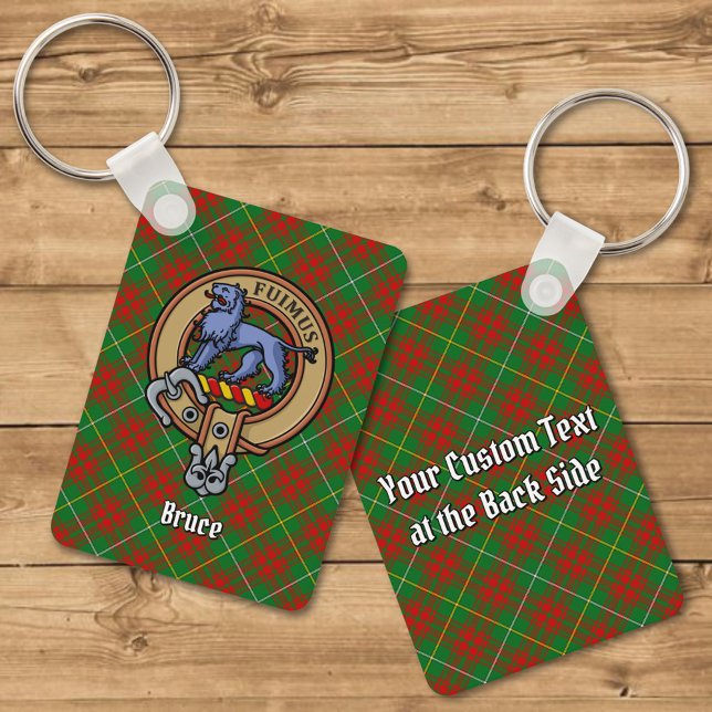 Clan Bruce Wappen über die Jagd auf Tartan Schlüsselanhänger (Von Creator hochgeladen)